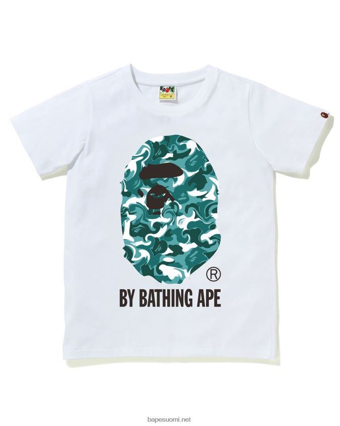 valkoinen naiset A Bathing Ape marmorinen camo tee 8HT2D81016