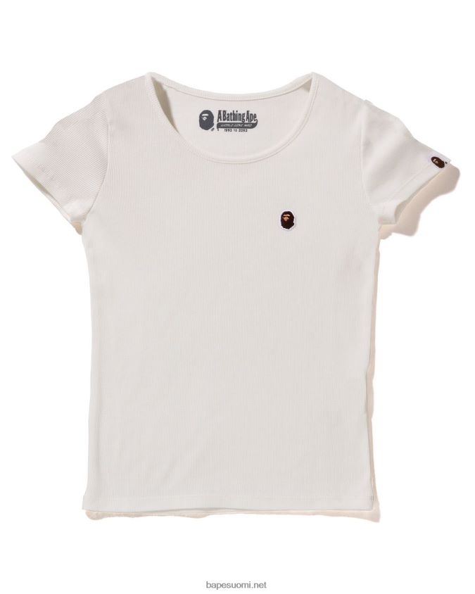 valkoinen naiset A Bathing Ape pään yksipisteinen rib-paita 8HT2D8910