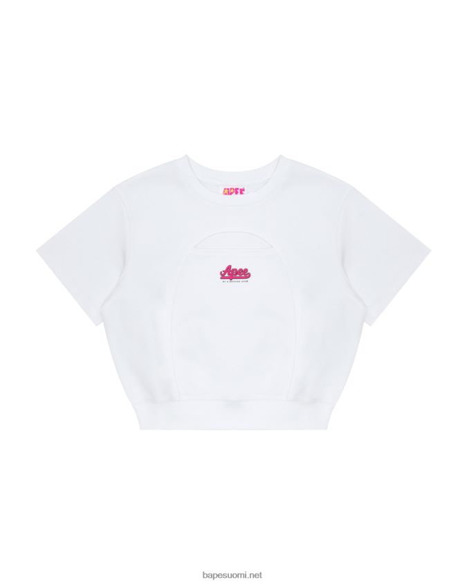valkoinen naiset A Bathing Ape rajatulla logolla paita 8HT2D8945