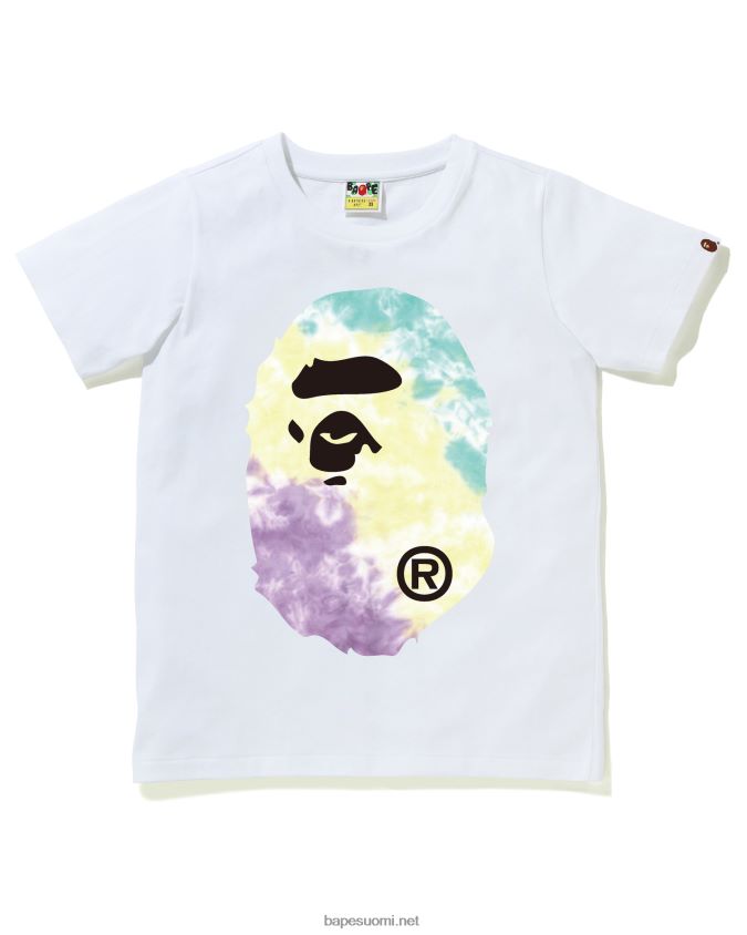 valkoinen naiset A Bathing Ape solmittava iso pää T-paita 8HT2D81000
