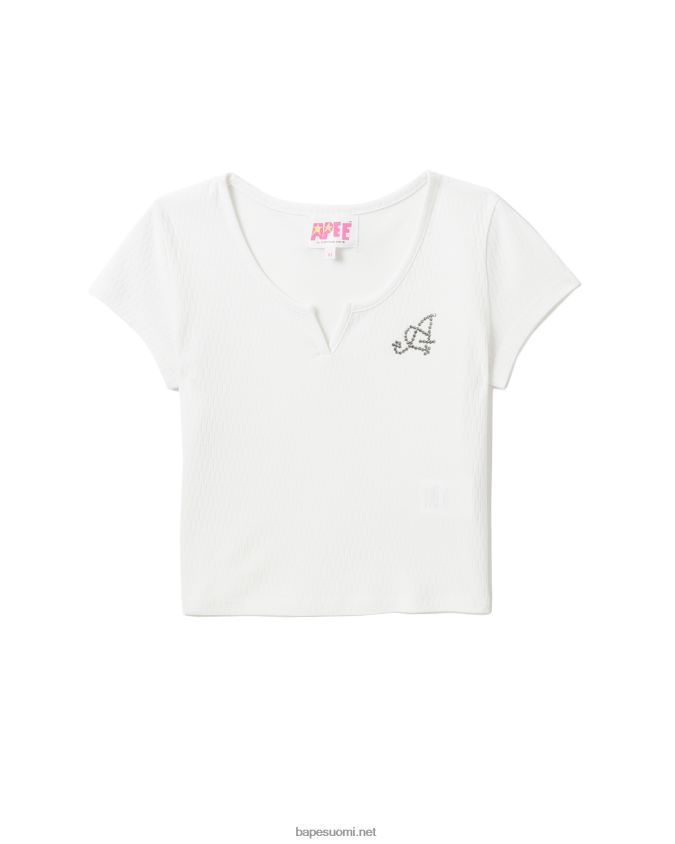valkoinen naiset A Bathing Ape v-kaula-aukkoinen crop toppi 8HT2D8821