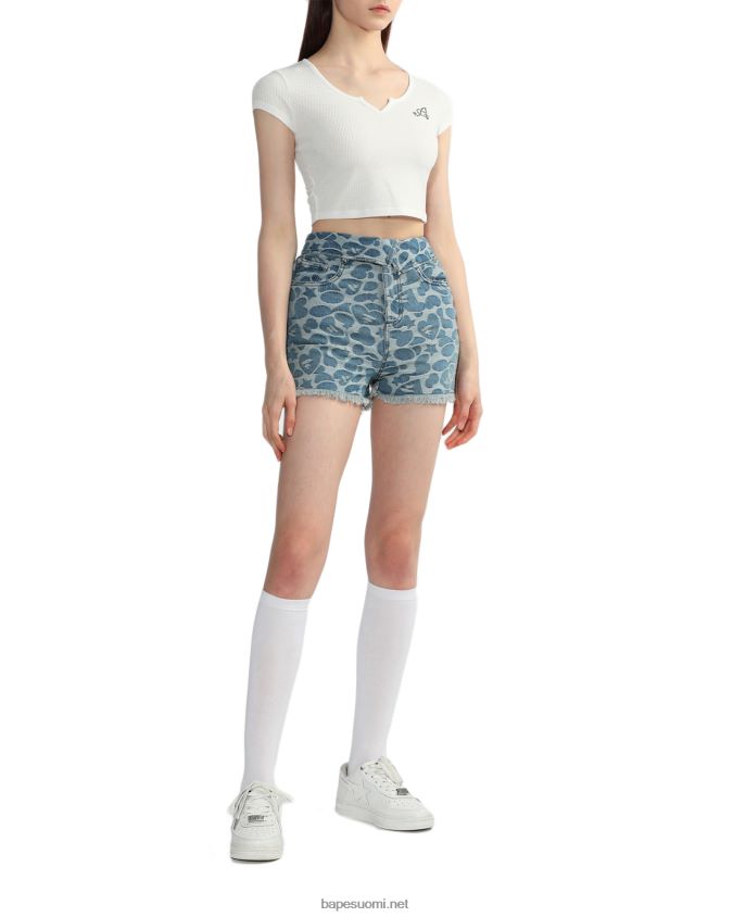 valkoinen naiset A Bathing Ape v-kaula-aukkoinen crop toppi 8HT2D8821