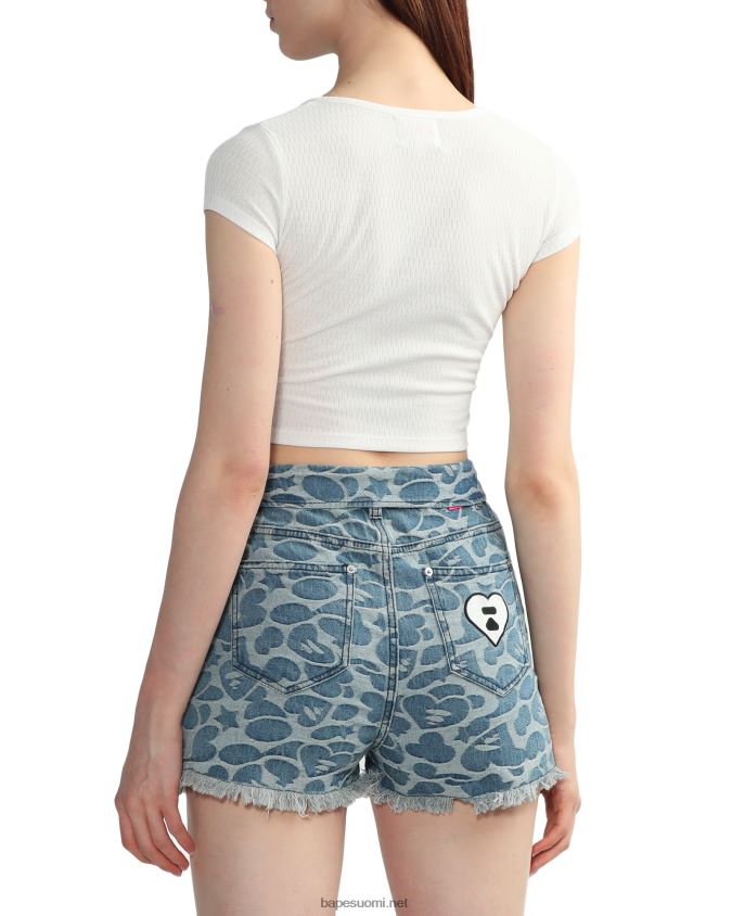 valkoinen naiset A Bathing Ape v-kaula-aukkoinen crop toppi 8HT2D8821