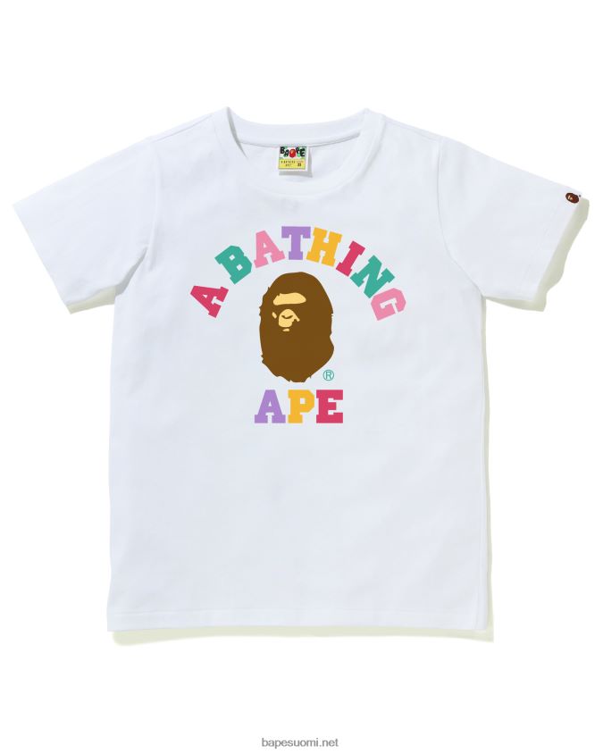 valkoinen naiset A Bathing Ape värit college t-paita 8HT2D8984