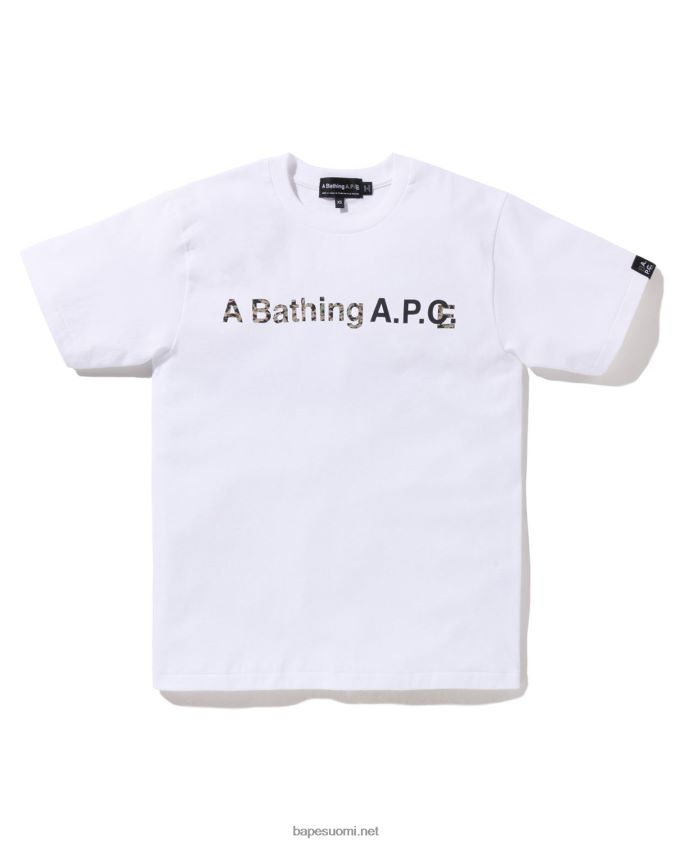 valkoinen naiset A Bathing Ape x a.p.c. leveä t-paita 8HT2D8901