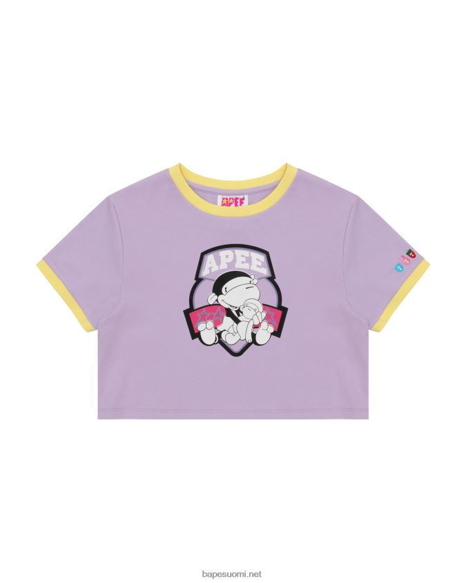 violetti naiset A Bathing Ape graafinen leikattu t-paita 8HT2D81046