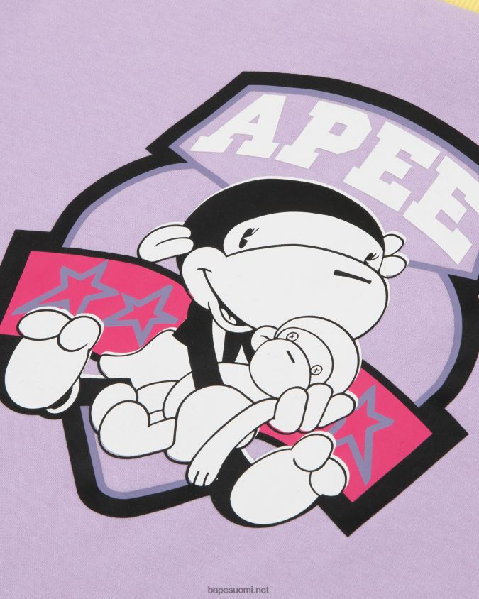violetti naiset A Bathing Ape graafinen leikattu t-paita 8HT2D81046