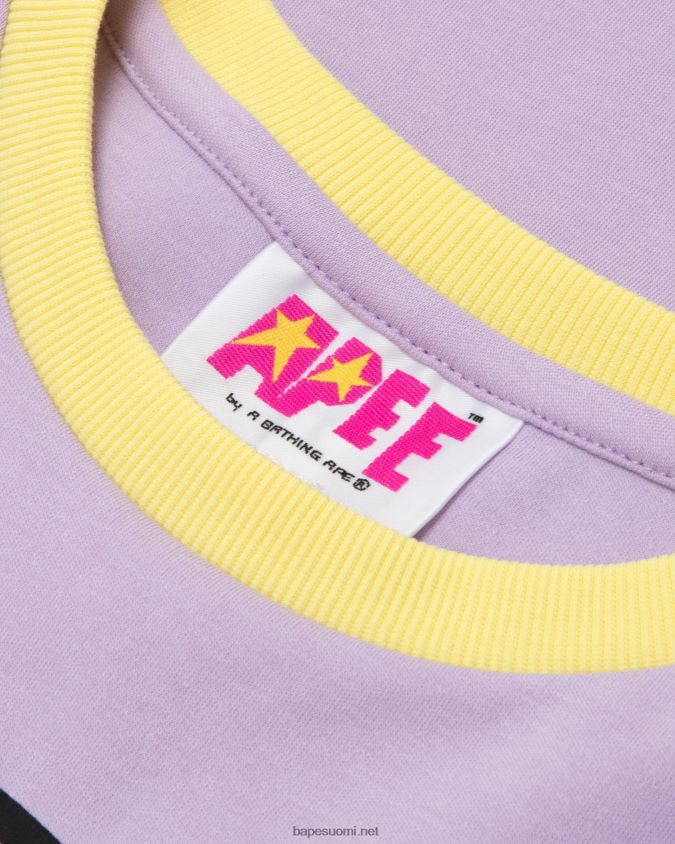 violetti naiset A Bathing Ape graafinen leikattu t-paita 8HT2D81046