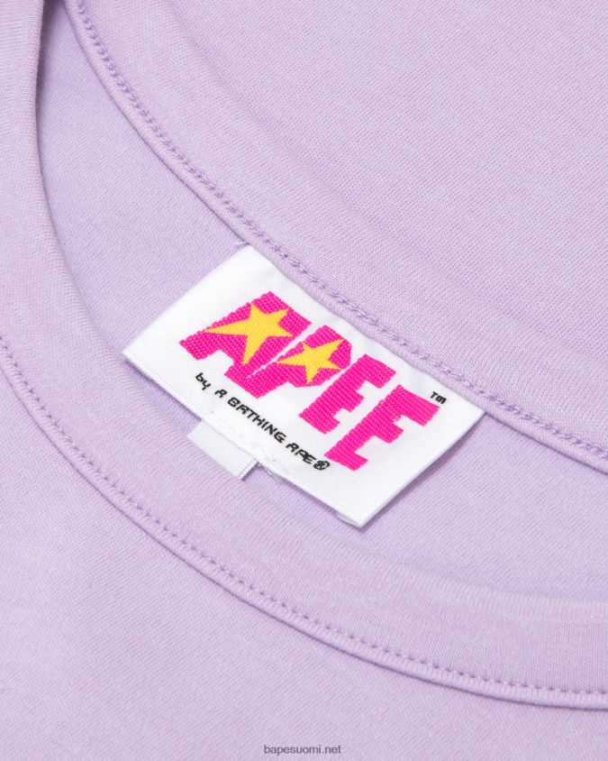 violetti naiset A Bathing Ape logopainattu ohut T-paita 8HT2D81057
