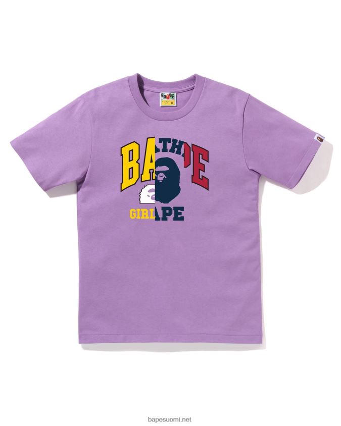 violetti naiset A Bathing Ape telakointi graafinen T-paita 8HT2D8867