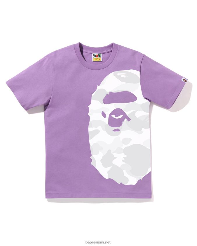 violetti naiset A Bathing Ape väri camo puoli iso pää T-paita 8HT2D8897