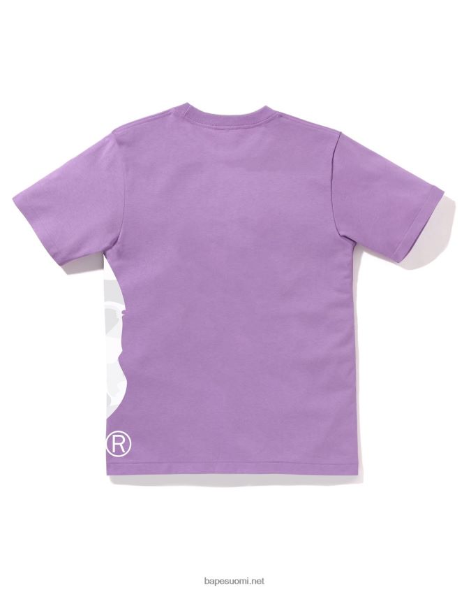 violetti naiset A Bathing Ape väri camo puoli iso pää T-paita 8HT2D8897