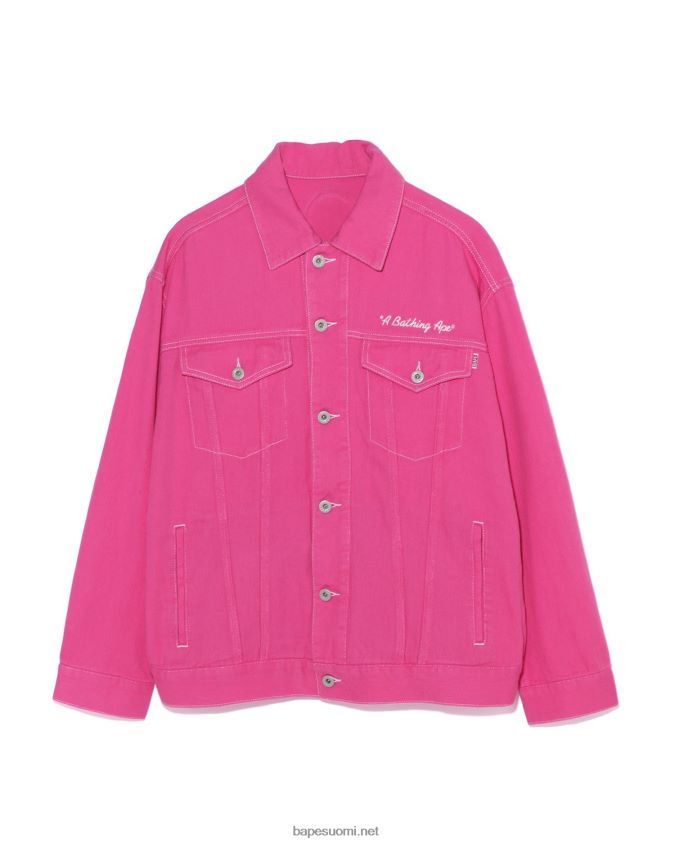 karmiinin ruusu naiset A Bathing Ape mestari ylisuuri värillinen twill-takki 8HT2D8912