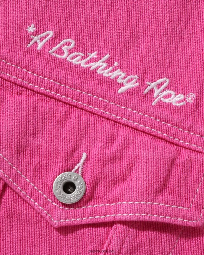 karmiinin ruusu naiset A Bathing Ape mestari ylisuuri värillinen twill-takki 8HT2D8912