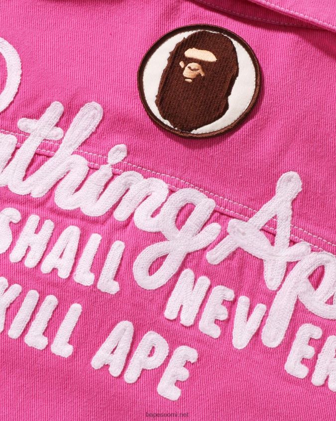 karmiinin ruusu naiset A Bathing Ape mestari ylisuuri värillinen twill-takki 8HT2D8912