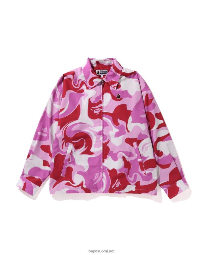 vaaleanpunainen naiset A Bathing Ape marmorinen camo ylisuuri vetoketjutakki 8HT2D81022